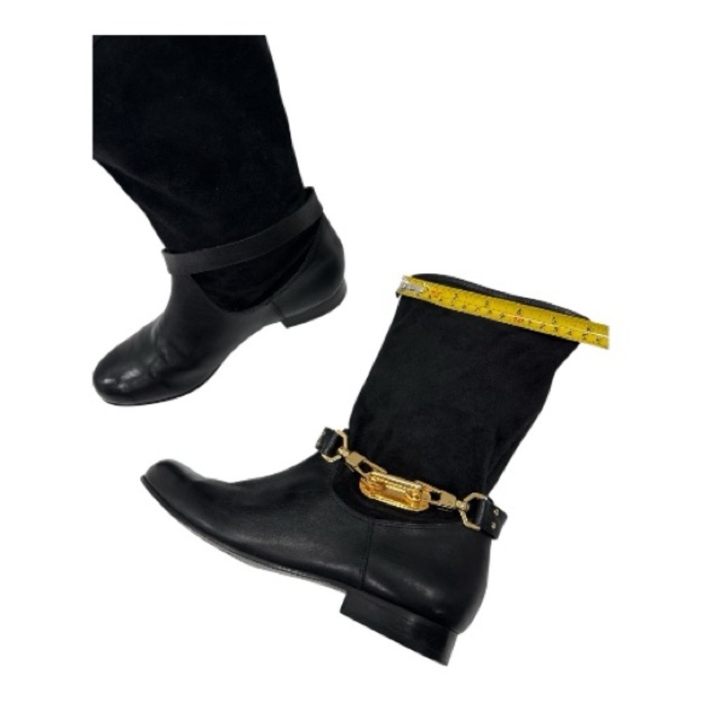 Rachel Zoe Black Leather Boots with Gold Accent size 7 - Picture 12 of 16